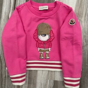 NEW Moncler Enfant Sweatshirt Fuschia Bear - Size 4A